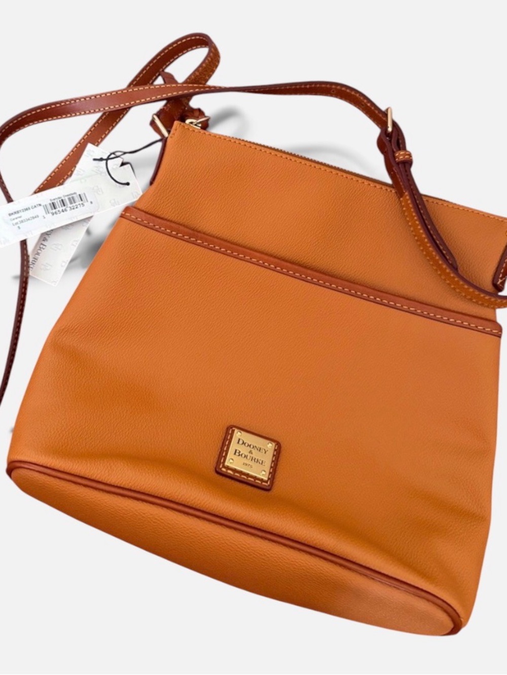 Dooney & Bourke Pebble Leather Grain Crossbody in Caramel NWT - Picture 14 of 16